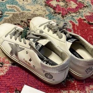CUSTOM TAYLOR SWIFT GOLDEN GOOSE HI STAR | SIZE 39